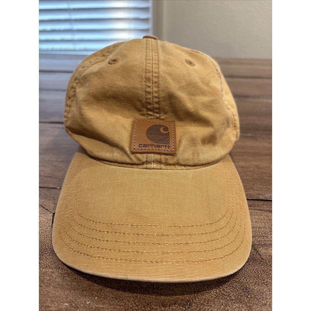 Carhartt Hat Cap Strap Back Canvas Brown Patch Workwear Mens Classic Outdoor